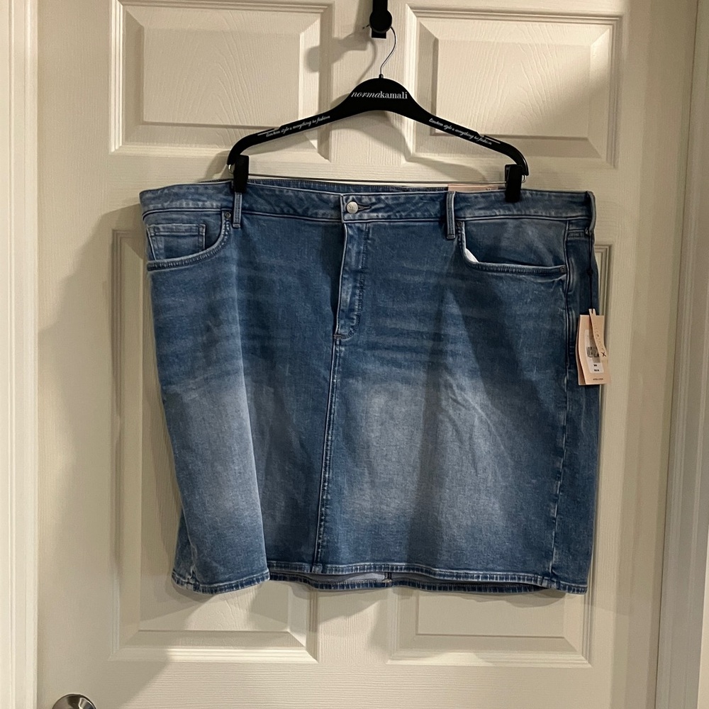 NWT NYDJ Faded Denim Skirt Plus Size 26W Lift Tuck Technology 5 Pocket